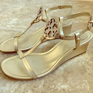 Tory Burch Gold Wedge Sandal